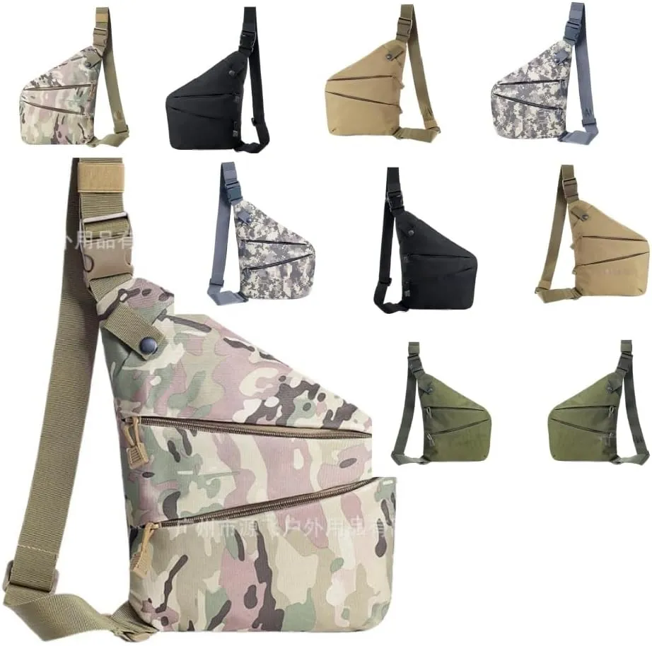 Anti-Theft Sling Bag Waterproof Crossbody Travel Tactical shoulder Bag for Men and Women (Left Shoulder,ACU)