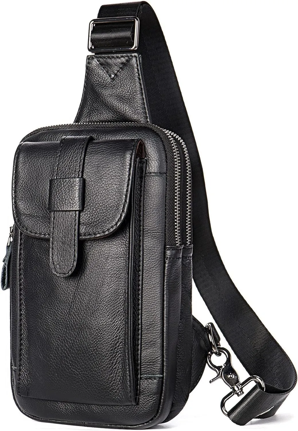 Anti Theft Sling Chest Bag Leather Chest Shoulder Backpack Travel Daypack For Outdoor Sports Crossbody Backpack