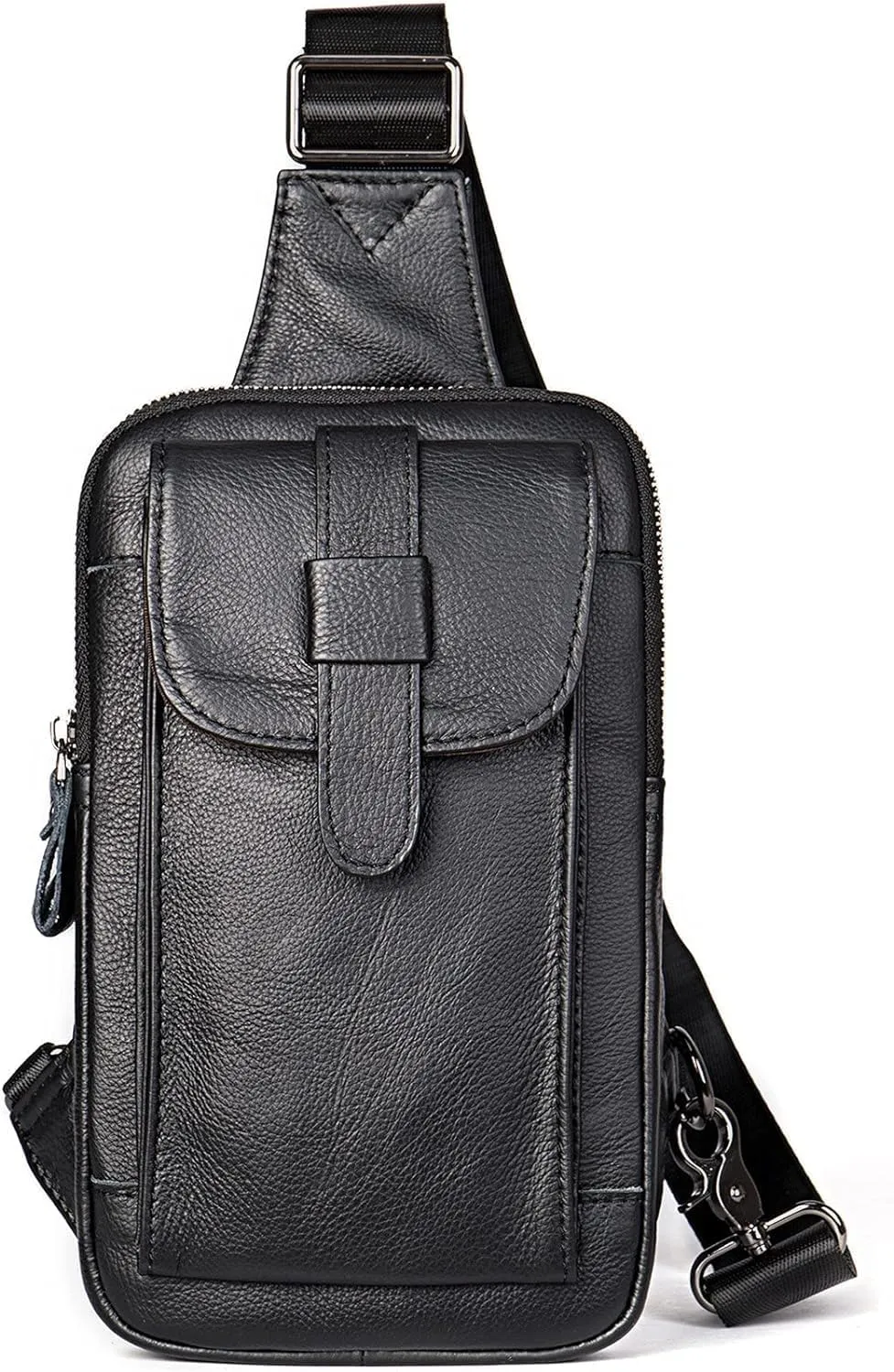 Anti Theft Sling Chest Bag Leather Chest Shoulder Backpack Travel Daypack For Outdoor Sports Crossbody Backpack