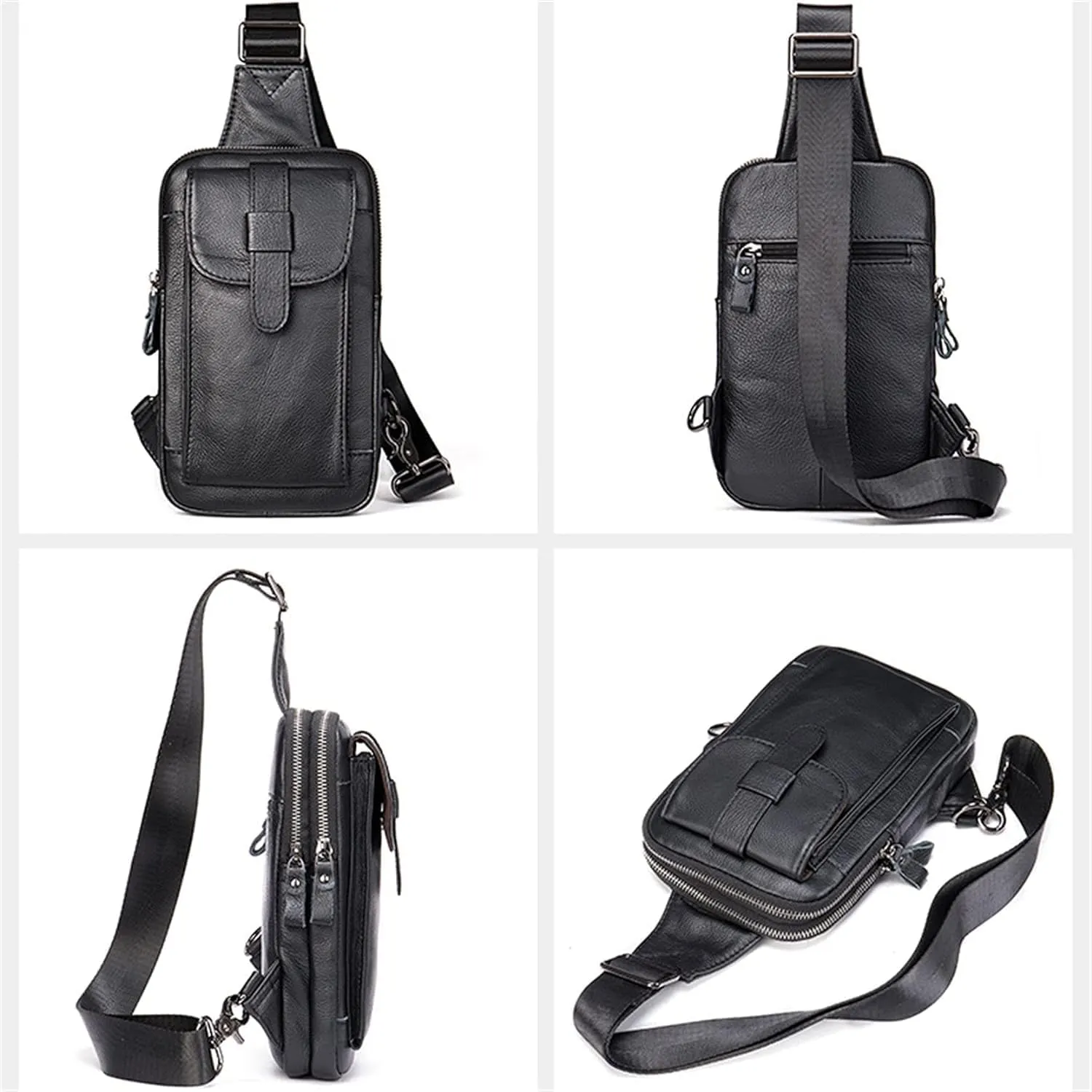 Anti Theft Sling Chest Bag Leather Chest Shoulder Backpack Travel Daypack For Outdoor Sports Crossbody Backpack