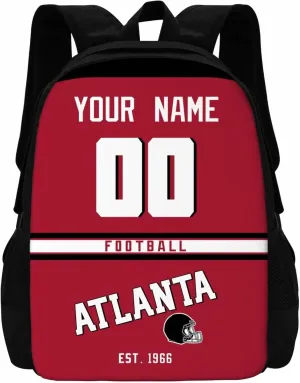 ANTKING Atlanta Backpacks School Backpack Bags Custom Name Number for Men Women Youth Gifts