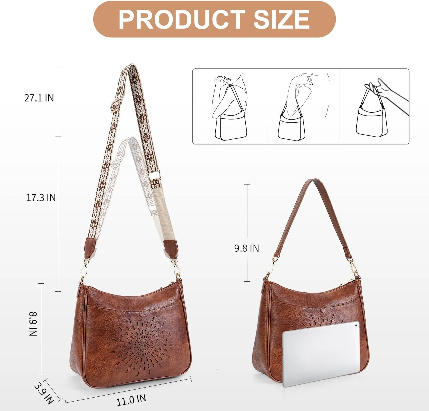 APHISON Hobo Bag for Women, Crossbody Bags for Women Trendy Bucket Purses and Shoulder Handbags with 2 Detachable Straps