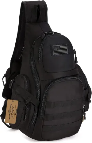 ArcEnCiel Tactical Sling Pack Military Molle Chest Crossbody Shoulder Bags with Patch