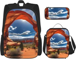 Arches National Park-Standard Print Versatile Adjustable Shoulder Fashion Backpack Lunch Bag Pencil Case Large Capacity