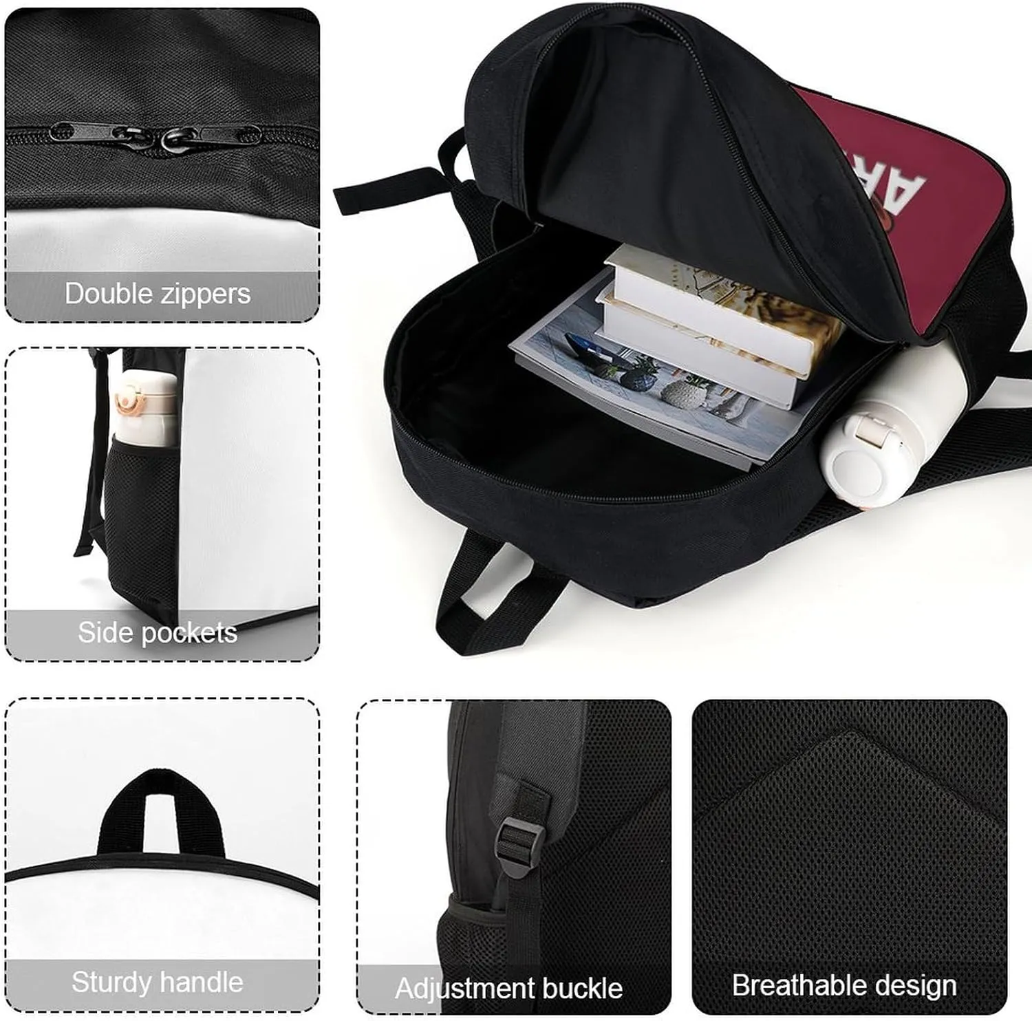 Arizona Backpack Custom Name Number Laptop Shoulder Bag Bookbag Personalized Sports Gift for Men Women Boy Girl, 17 Inch