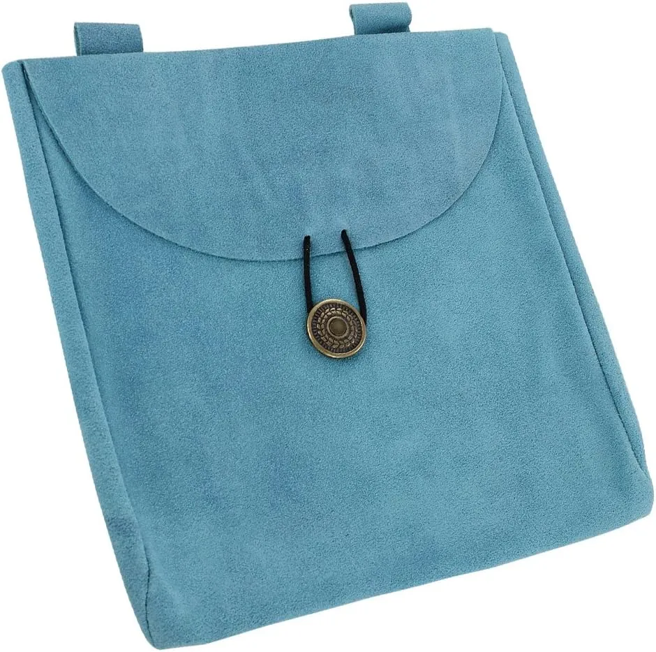 Armory Replicas™ Handmade Brown & Purple Leather Belt Pouches, Large Suede Bags with Wessex Grandeur & Touch of Royalty