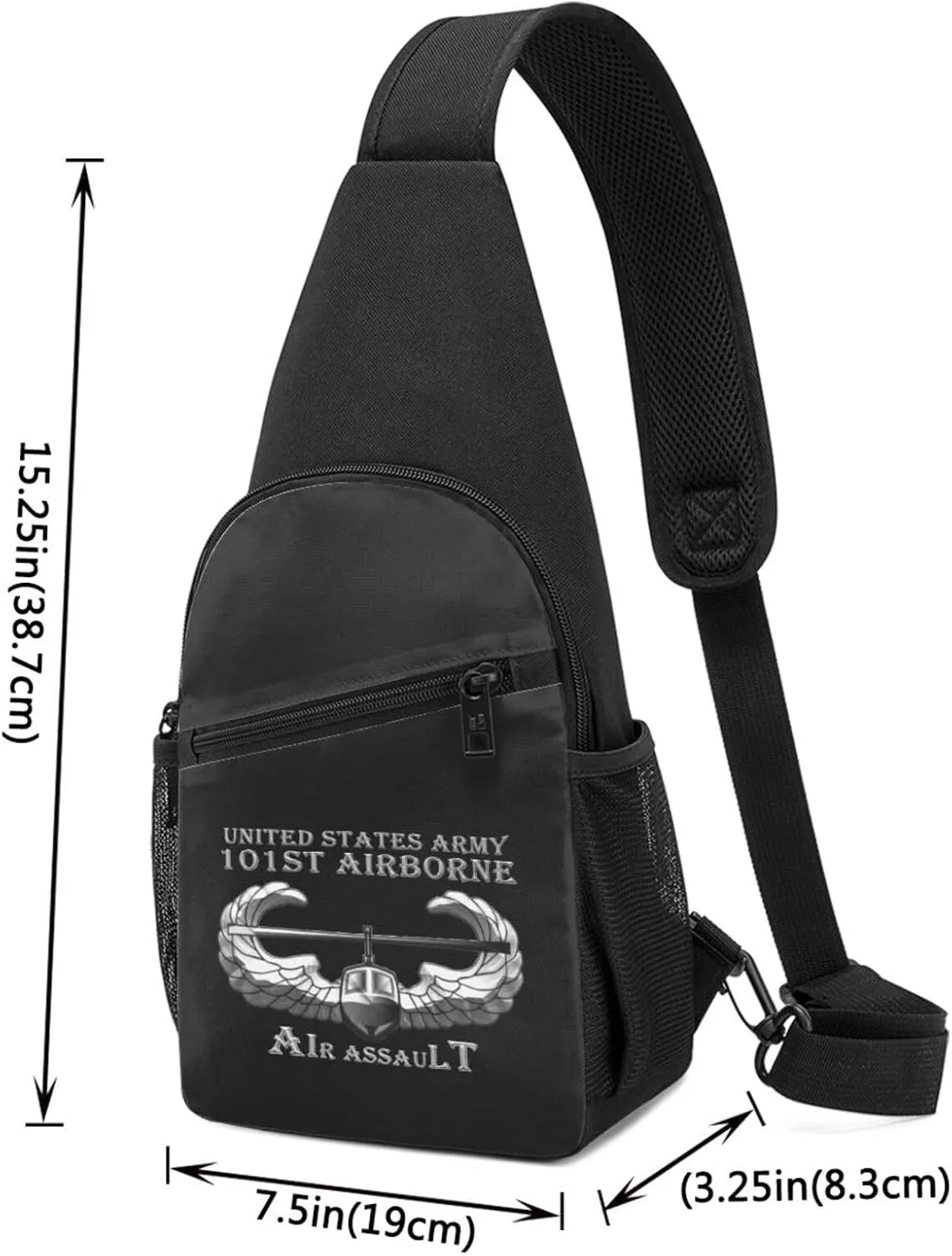 Army 101st Airborne Air Assault Sling Bag Crossbody Backpack Shoulder Casual Daypack Bags for Men