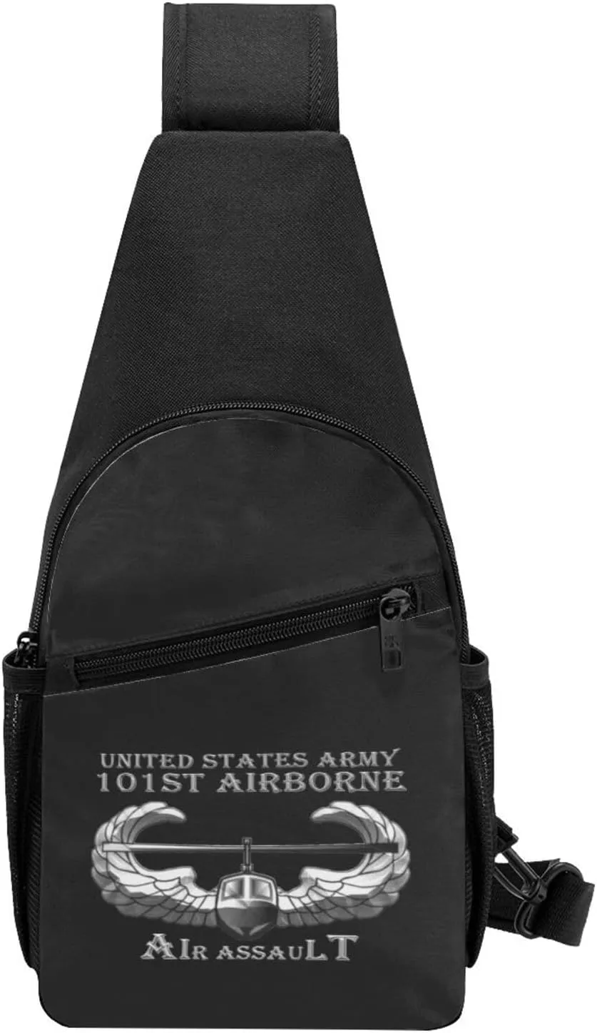 Army 101st Airborne Air Assault Sling Bag Crossbody Backpack Shoulder Casual Daypack Bags for Men