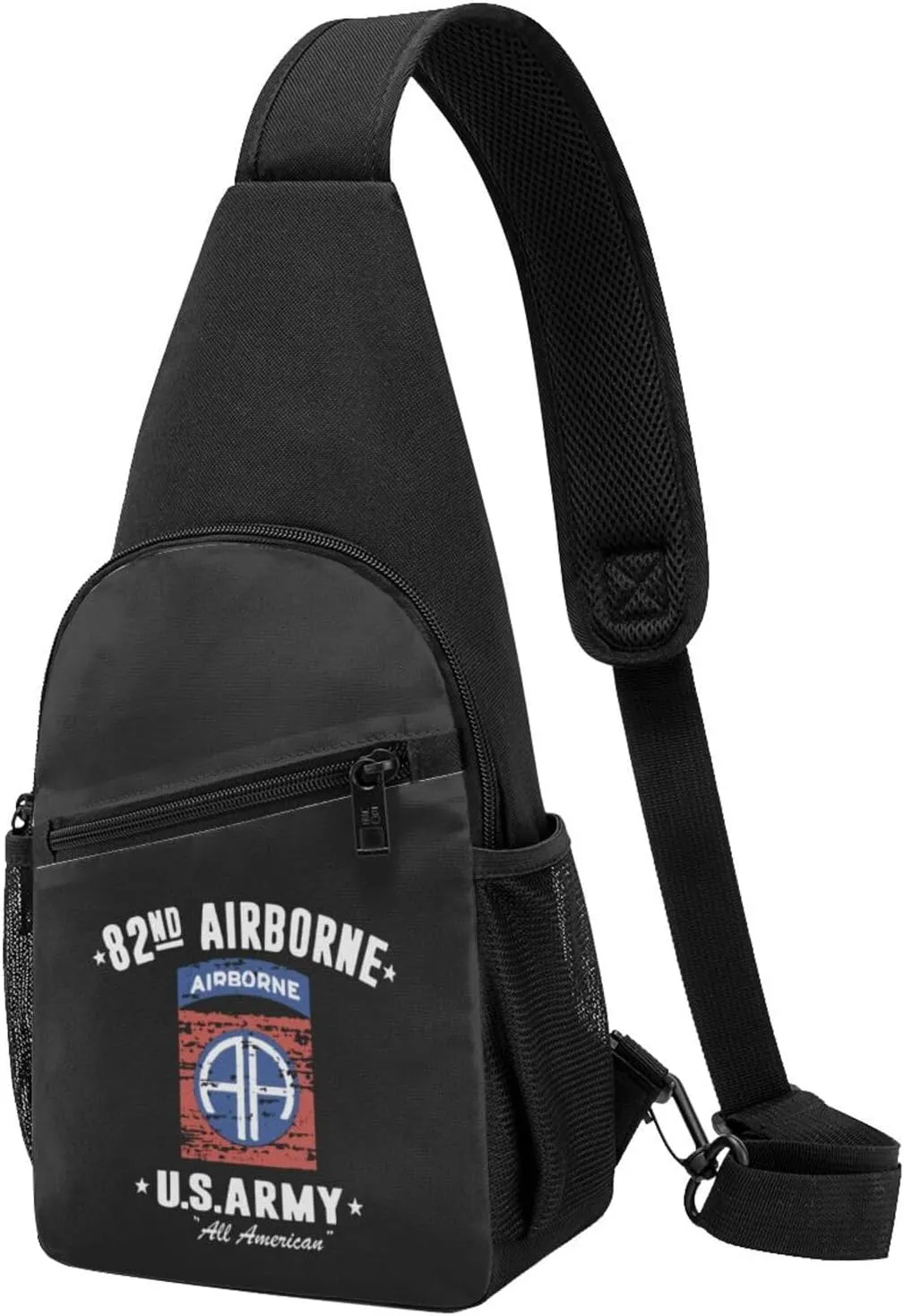 Army Veteran 82nd Airborne Sling Bag Crossbody Backpack Shoulder Casual Daypack Bags for Men