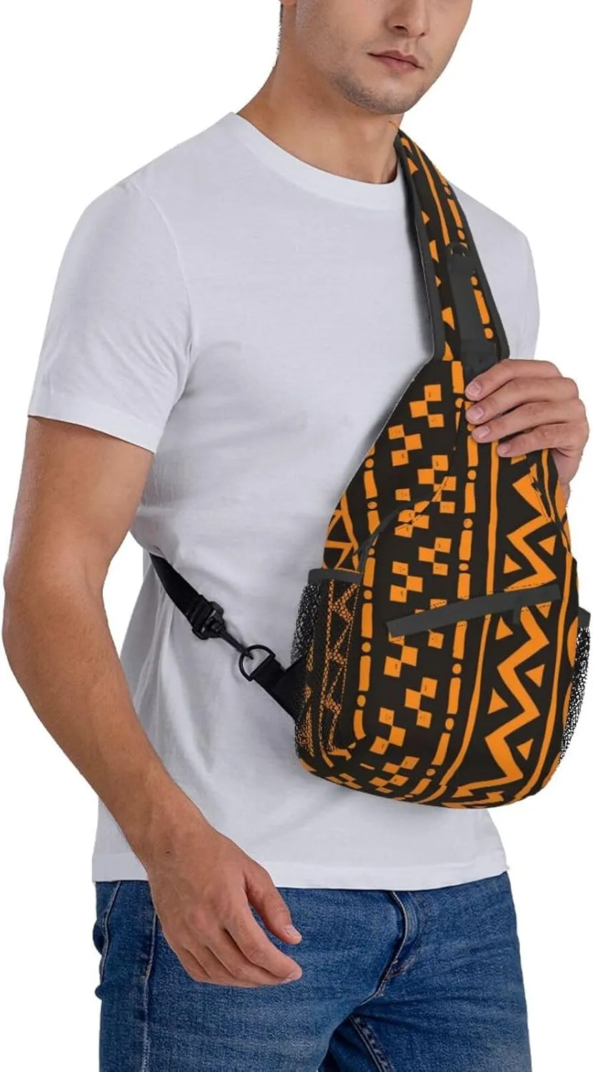 ASYG African Sling Bag Crossbody Backpack Women Men Travel Chest Backpack for Sports Outdoor Running Hiking