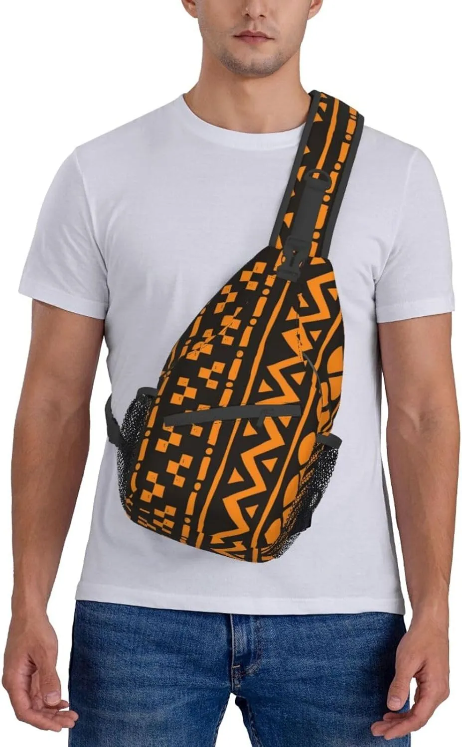 ASYG African Sling Bag Crossbody Backpack Women Men Travel Chest Backpack for Sports Outdoor Running Hiking