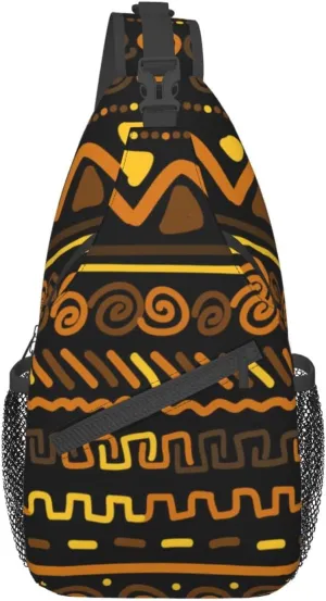 ASYG African Sling Bag Crossbody Backpack Women Men Travel Chest Backpack for Sports Outdoor Running Hiking