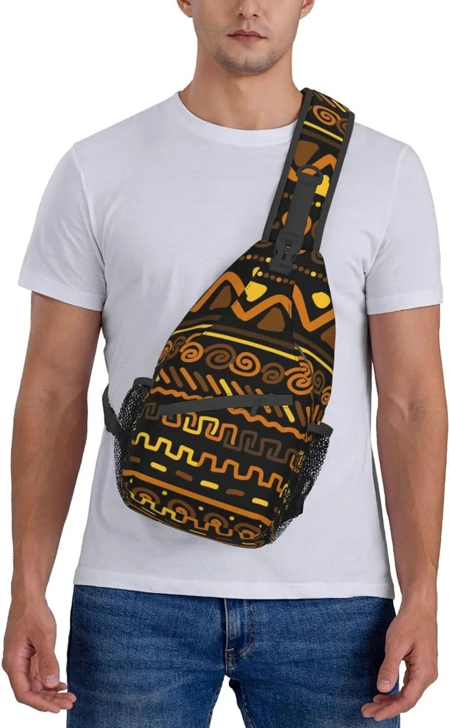 ASYG African Sling Bag Crossbody Backpack Women Men Travel Chest Backpack for Sports Outdoor Running Hiking