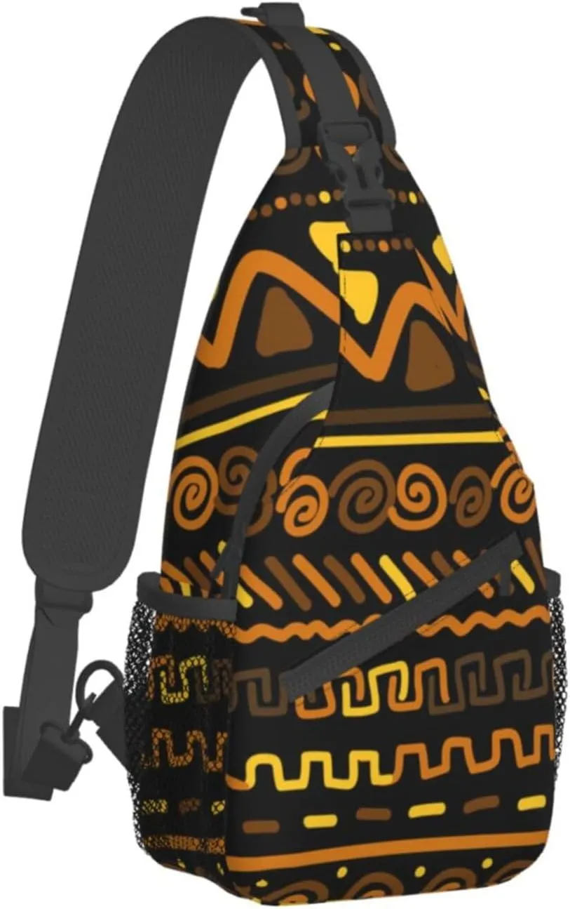 ASYG African Sling Bag Crossbody Backpack Women Men Travel Chest Backpack for Sports Outdoor Running Hiking