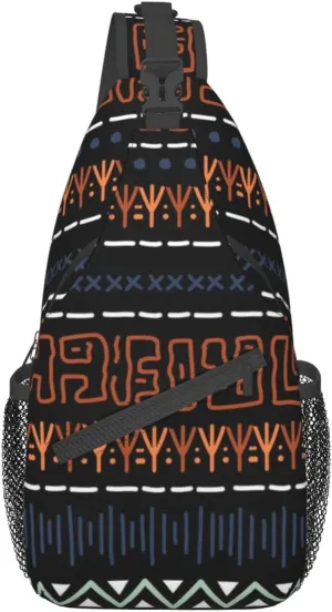 ASYG African Sling Bag Sling Backpack Crossbody Chest Bag Daypack for Women Men Hiking Travel