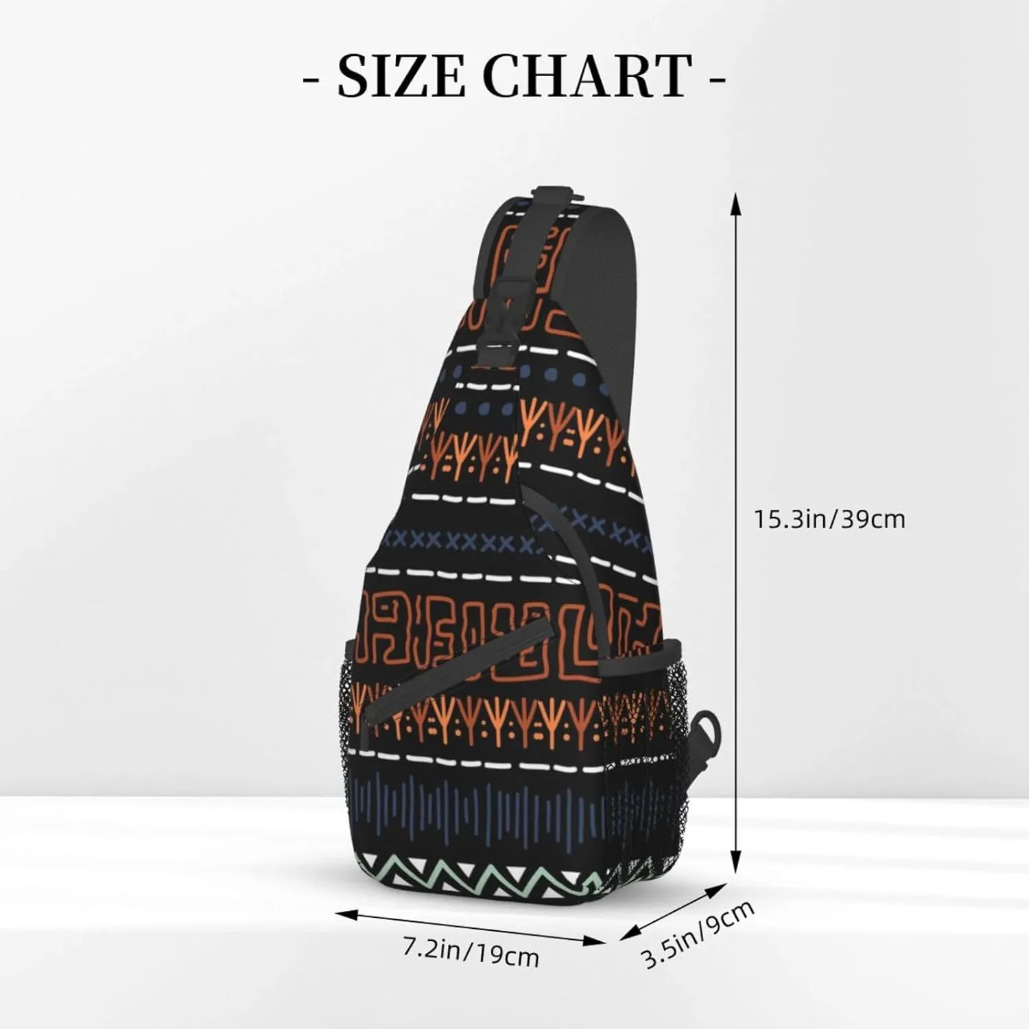 ASYG African Sling Bag Sling Backpack Crossbody Chest Bag Daypack for Women Men Hiking Travel