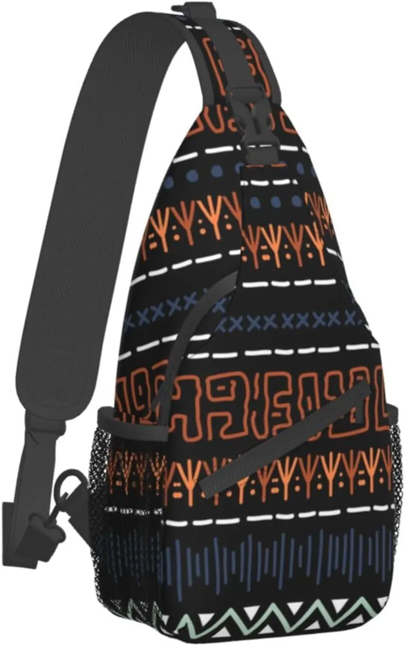 ASYG African Sling Bag Sling Backpack Crossbody Chest Bag Daypack for Women Men Hiking Travel