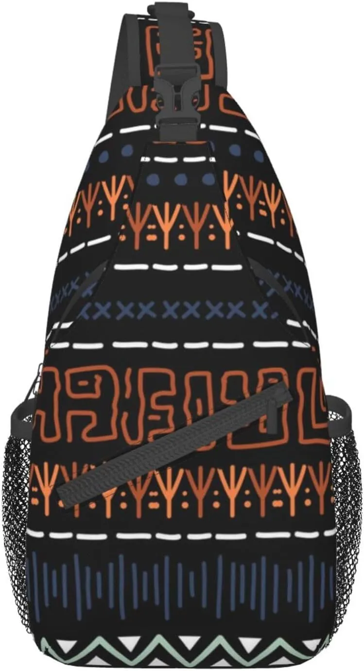 ASYG African Sling Bag Sling Backpack Crossbody Chest Bag Daypack for Women Men Hiking Travel