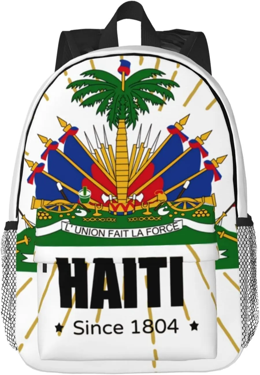 ASYG Cute Haiti Haitian Flag Sling Backpack Cute Laptop Backpack Bags for Men Women