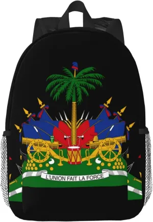ASYG Cute Haiti Haitian Flag Sling Backpack Cute Laptop Backpack Bags for Men Women