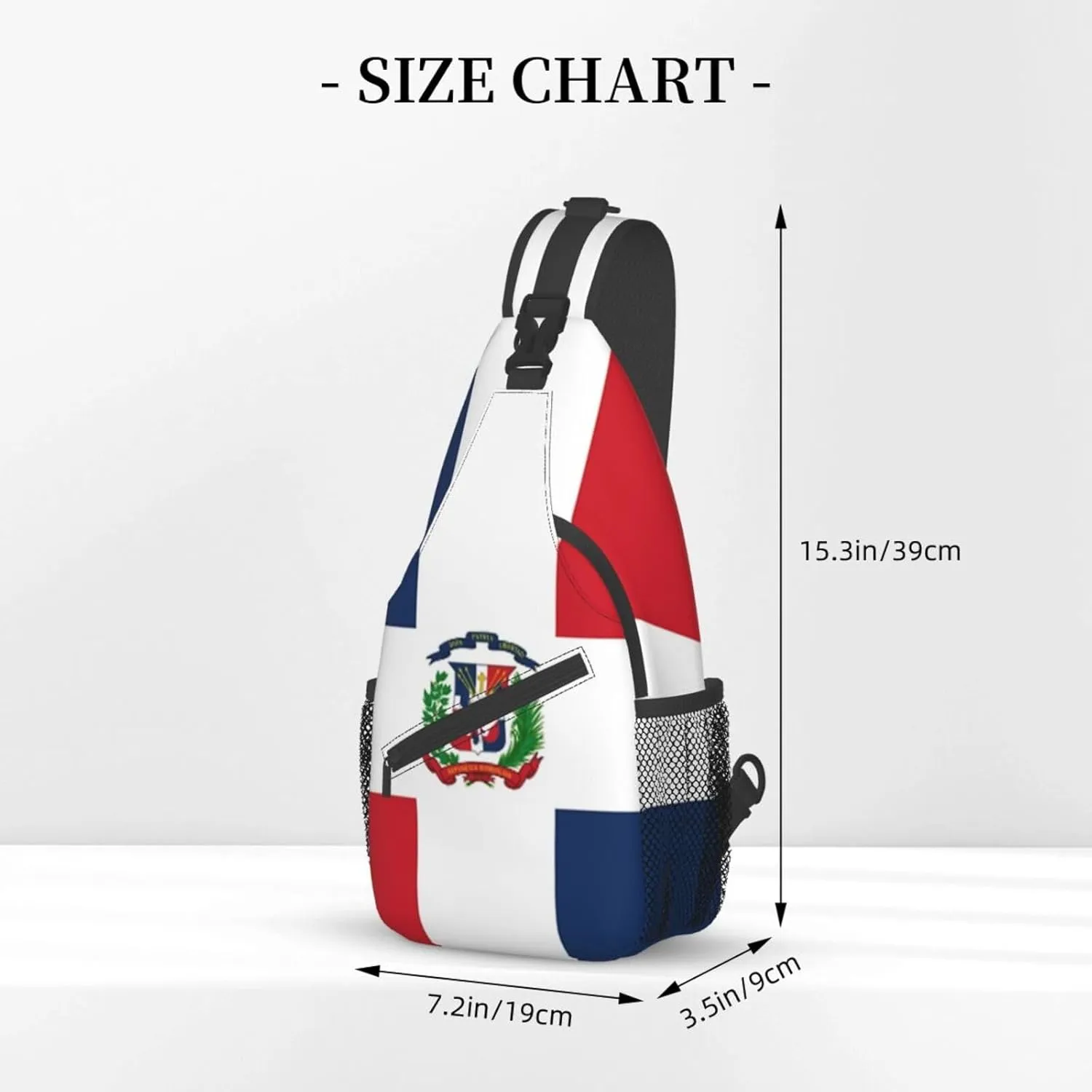 ASYG Funny Dominica Flag Sling Bag Crossbody Backpack Travel Hiking Daypack Dominican Shoulder Bag Chest Bag for Women Men