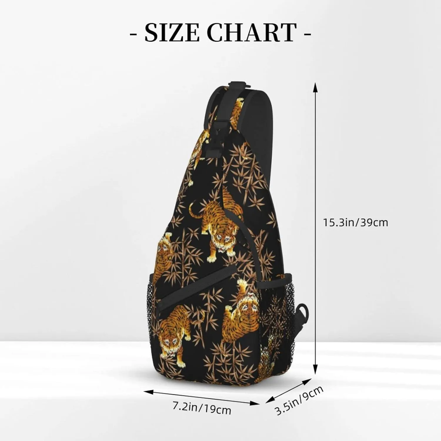 ASYG Tiger Sling Bag Casual Crossbody Shoulder Backpack Cool Chest Daypack For Men Sport Hiking Travel