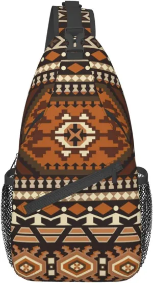ASYG Unisex African Pattern Chest Bags Crossbody Sling Backpack Travel Hiking Daypack for Women Men Shoulder Bag