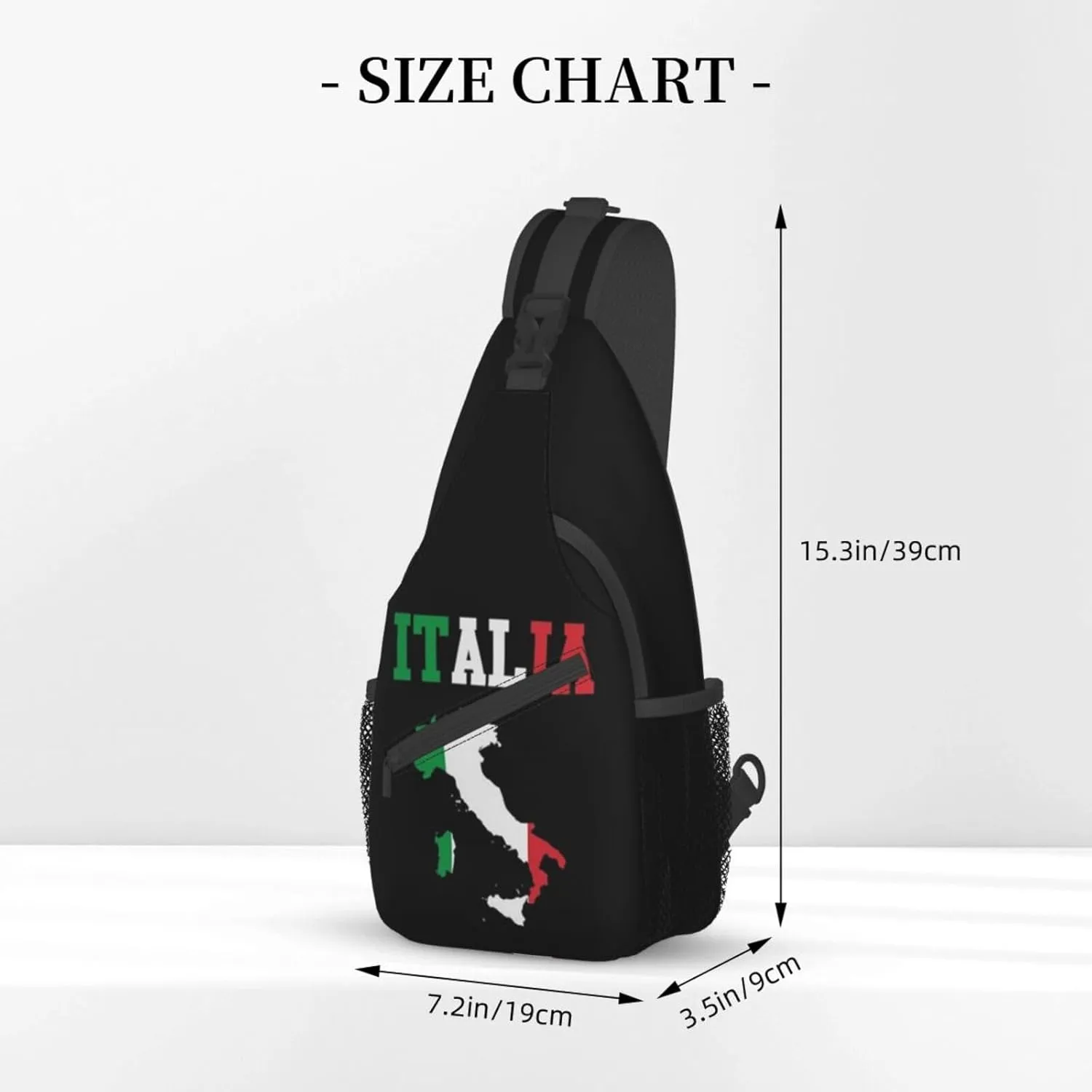 ASYG Vintage Italy Flag Crossbody Sling Backpack Sling Bag Travel Hiking Chest Bag Italian Flag Daypack for Women Men