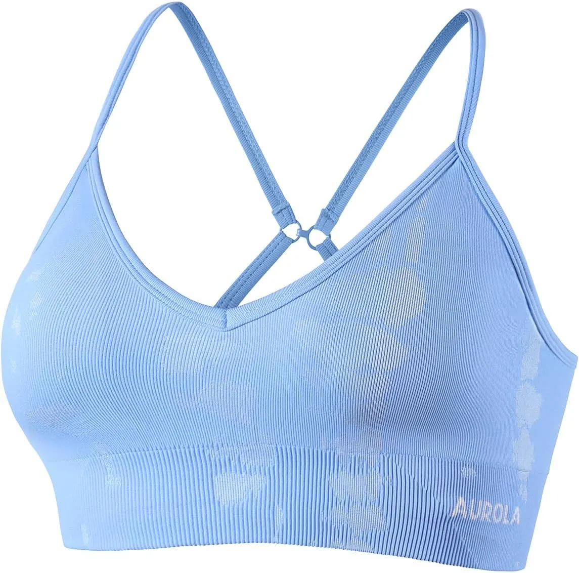 AUROLA Serpent Seamless Sports Bras for Women,Backless Padded Strappy Workout Gym Yoga Crop Tops