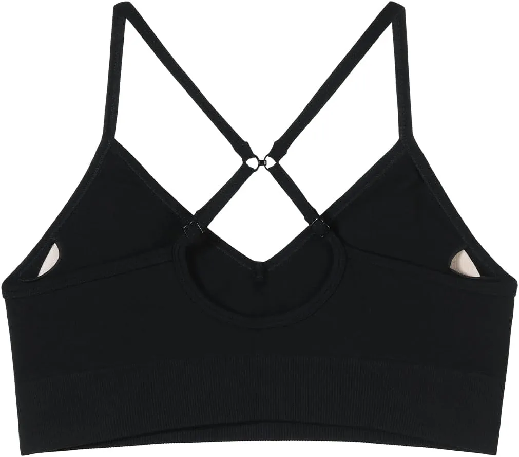 AUROLA Serpent Seamless Sports Bras for Women,Backless Padded Strappy Workout Gym Yoga Crop Tops