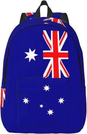 Australian flag print Laptop Backpack for Travel Computer,Casual Daypack Bookbag for College Work for Women Men
