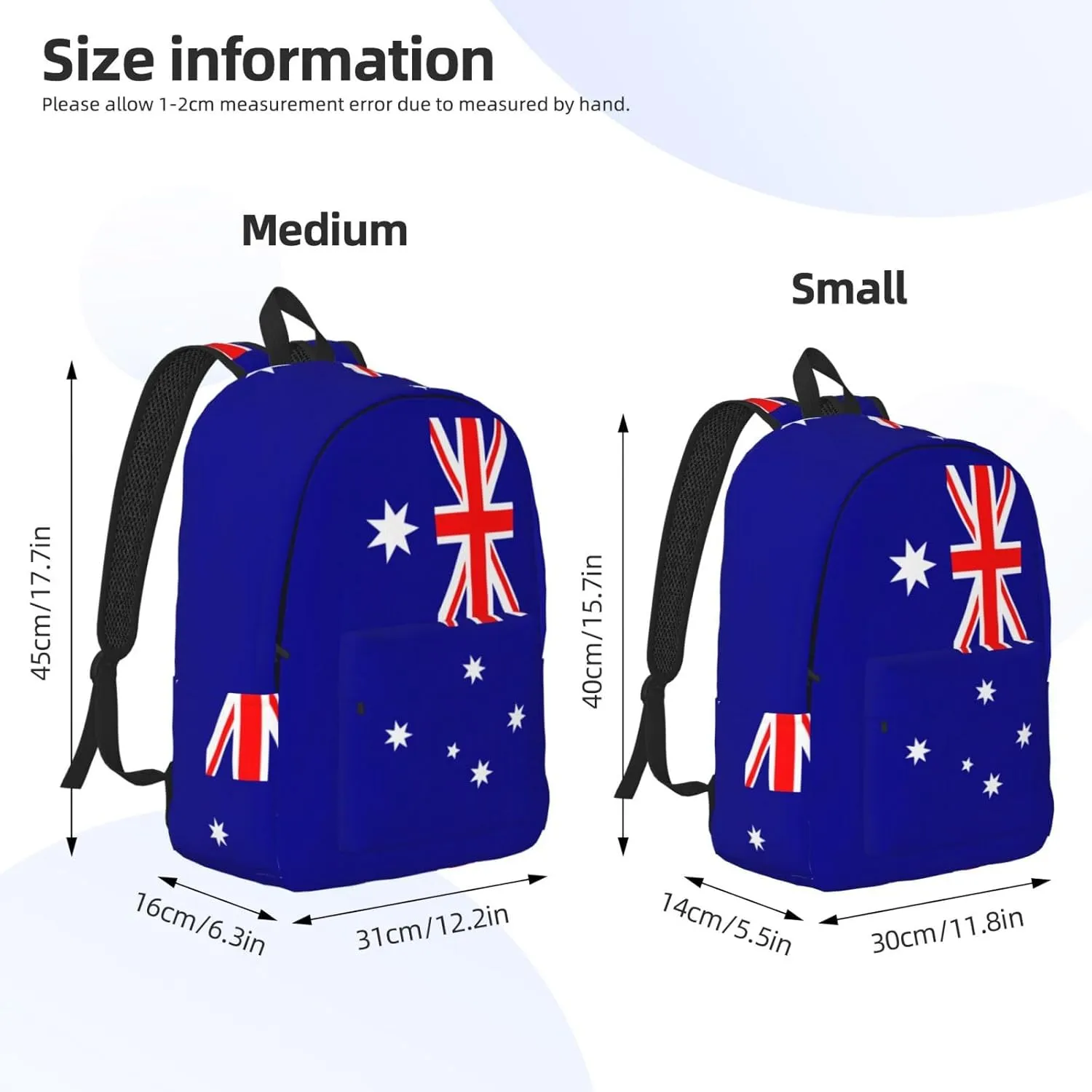 Australian flag print Laptop Backpack for Travel Computer,Casual Daypack Bookbag for College Work for Women Men