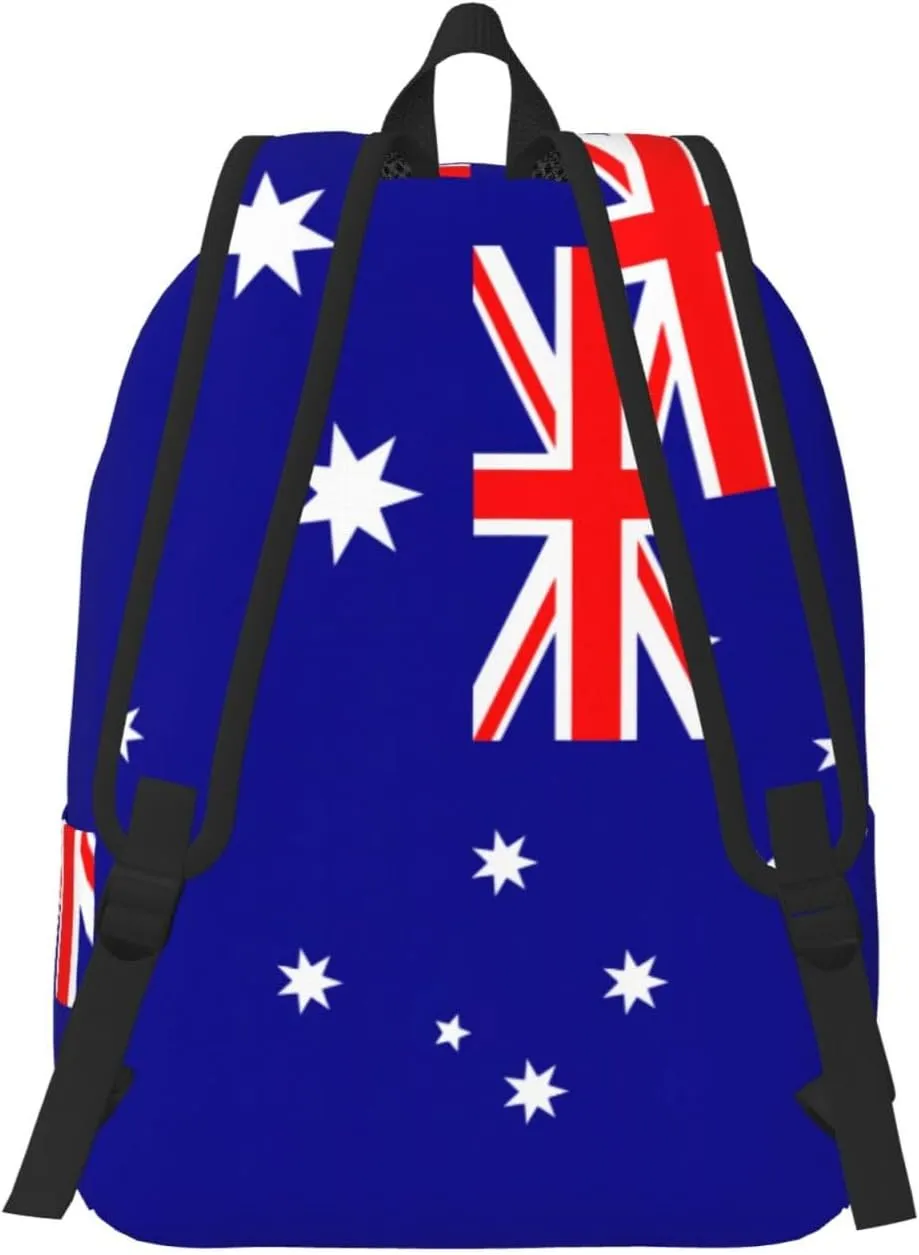 Australian flag print Laptop Backpack for Travel Computer,Casual Daypack Bookbag for College Work for Women Men