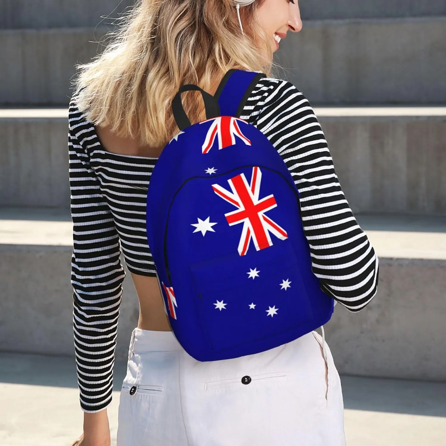 Australian flag print Laptop Backpack for Travel Computer,Casual Daypack Bookbag for College Work for Women Men