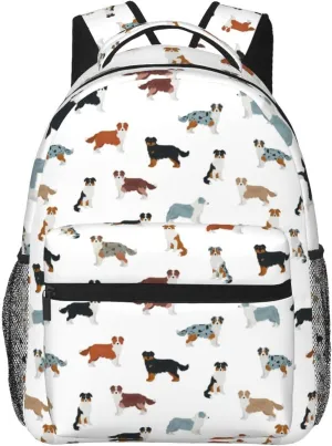 Australian Shepherd Dog Backpack Laptop Backpack Sports Travel Shoulder bag Light casual backpack