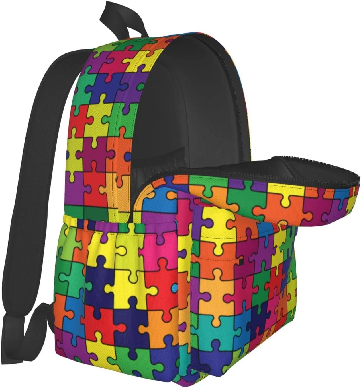 Autism Awareness Waterproof Backpack Adjustable Shoulder Straps Bag Large Capacity Casual Daypack Bookbag For Travel Work