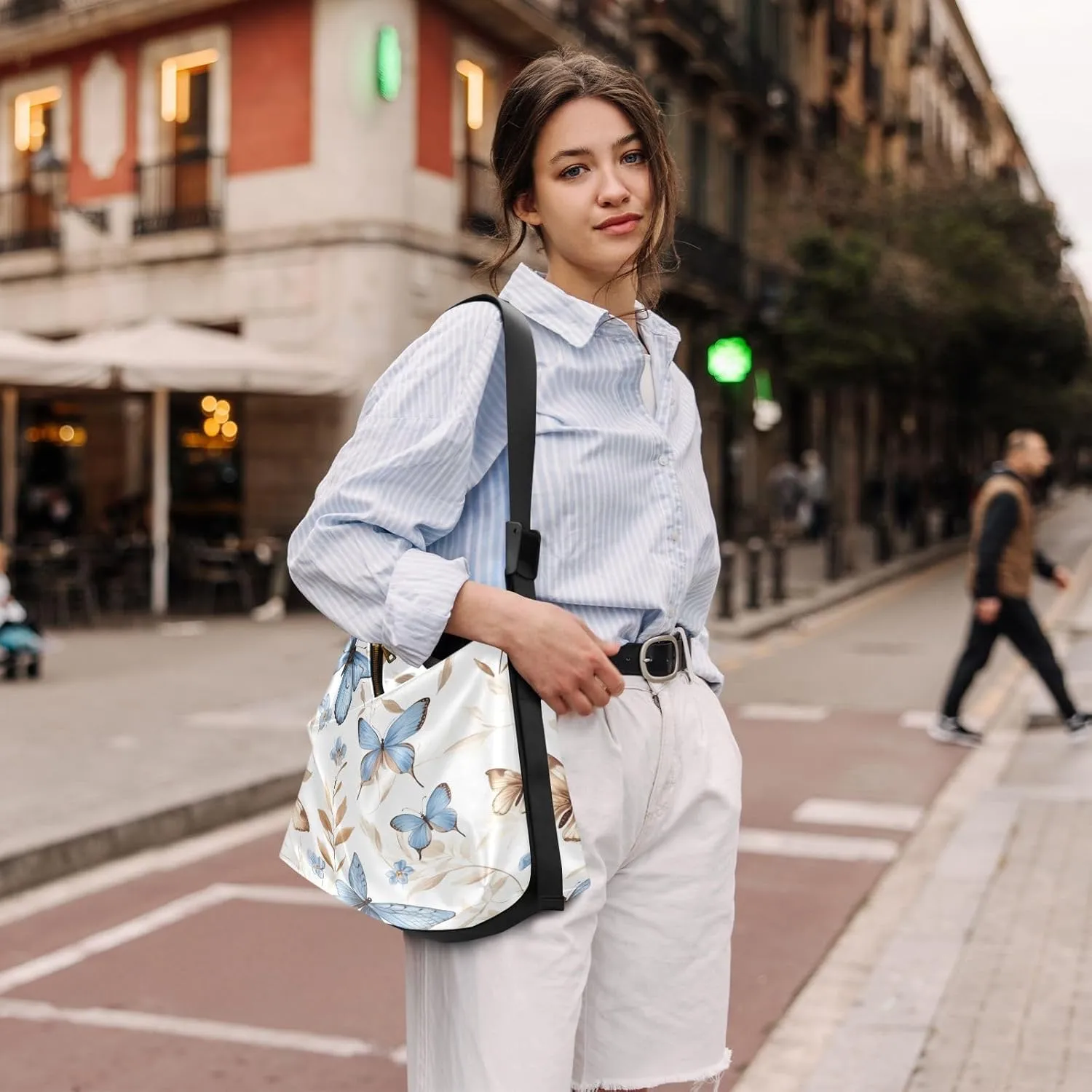 Autumn Apple Trees Large Leather Crossbody Bag, Fashion Crossbody Bag, Man Leather Bag