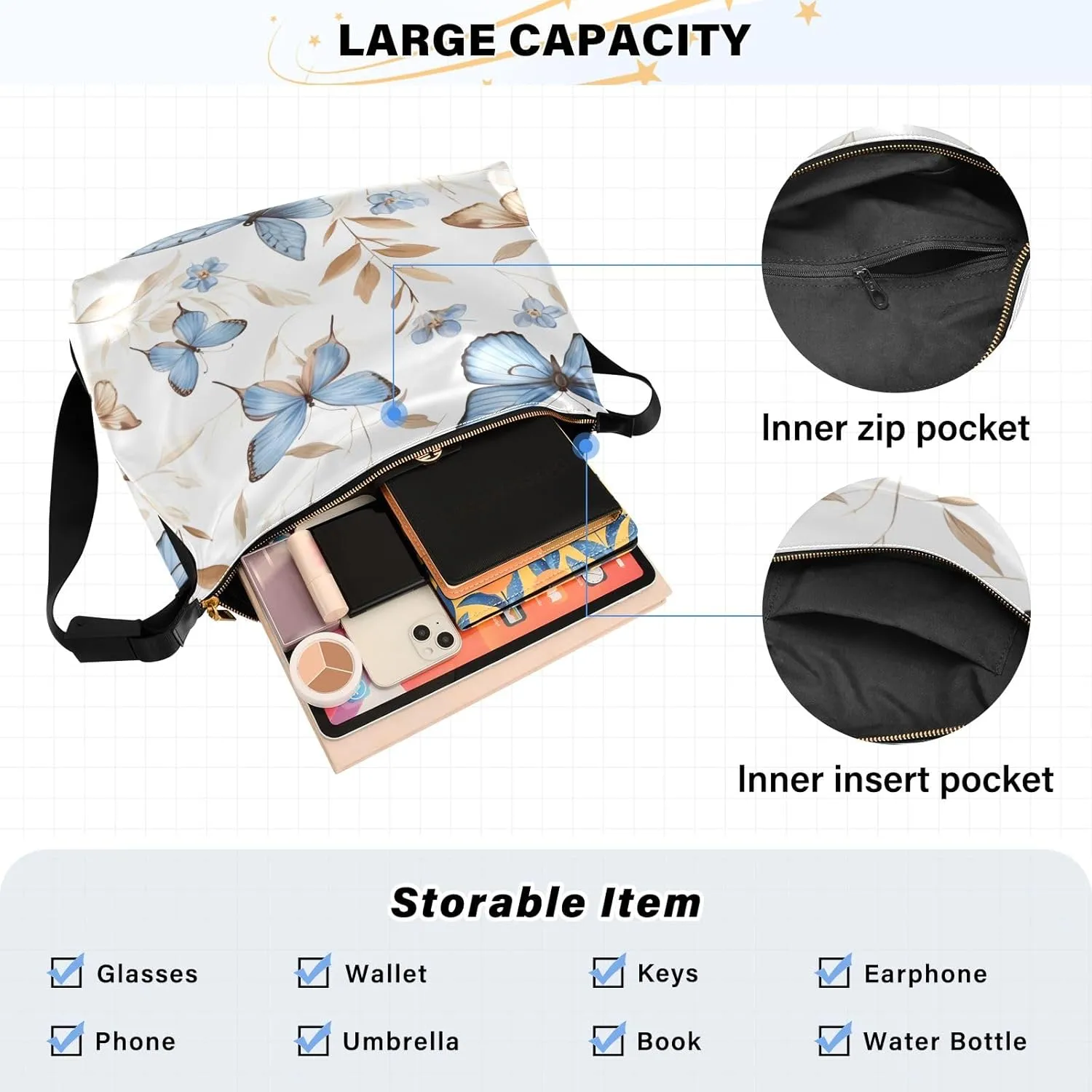 Autumn Apple Trees Large Leather Crossbody Bag, Fashion Crossbody Bag, Man Leather Bag