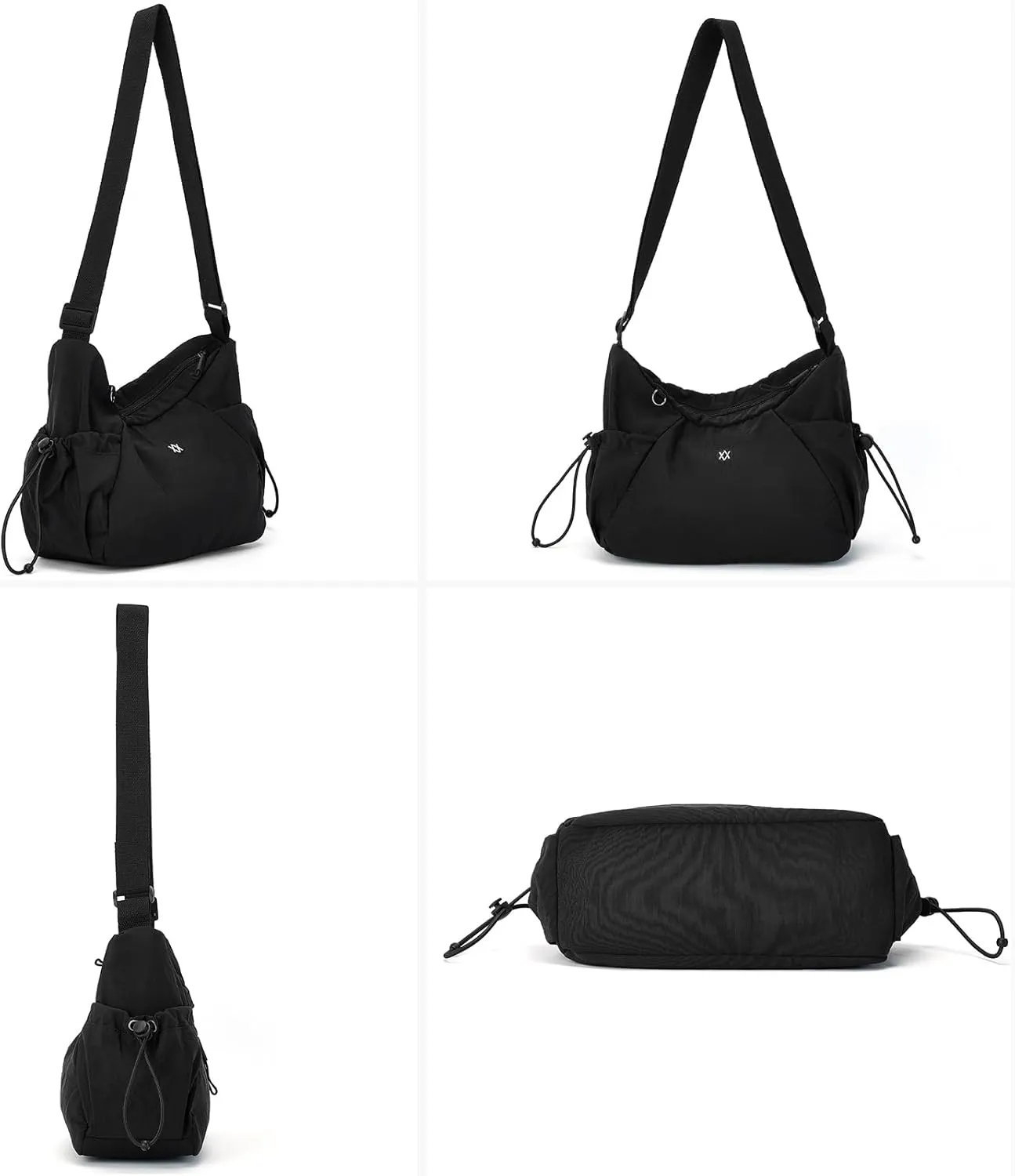 Axcone Hobo Bag for Women Nylon Crossbody Bag Multi-Pocket Sling Bag Roomy Lightweight Casual Shoulder Bag Adjustable Strap