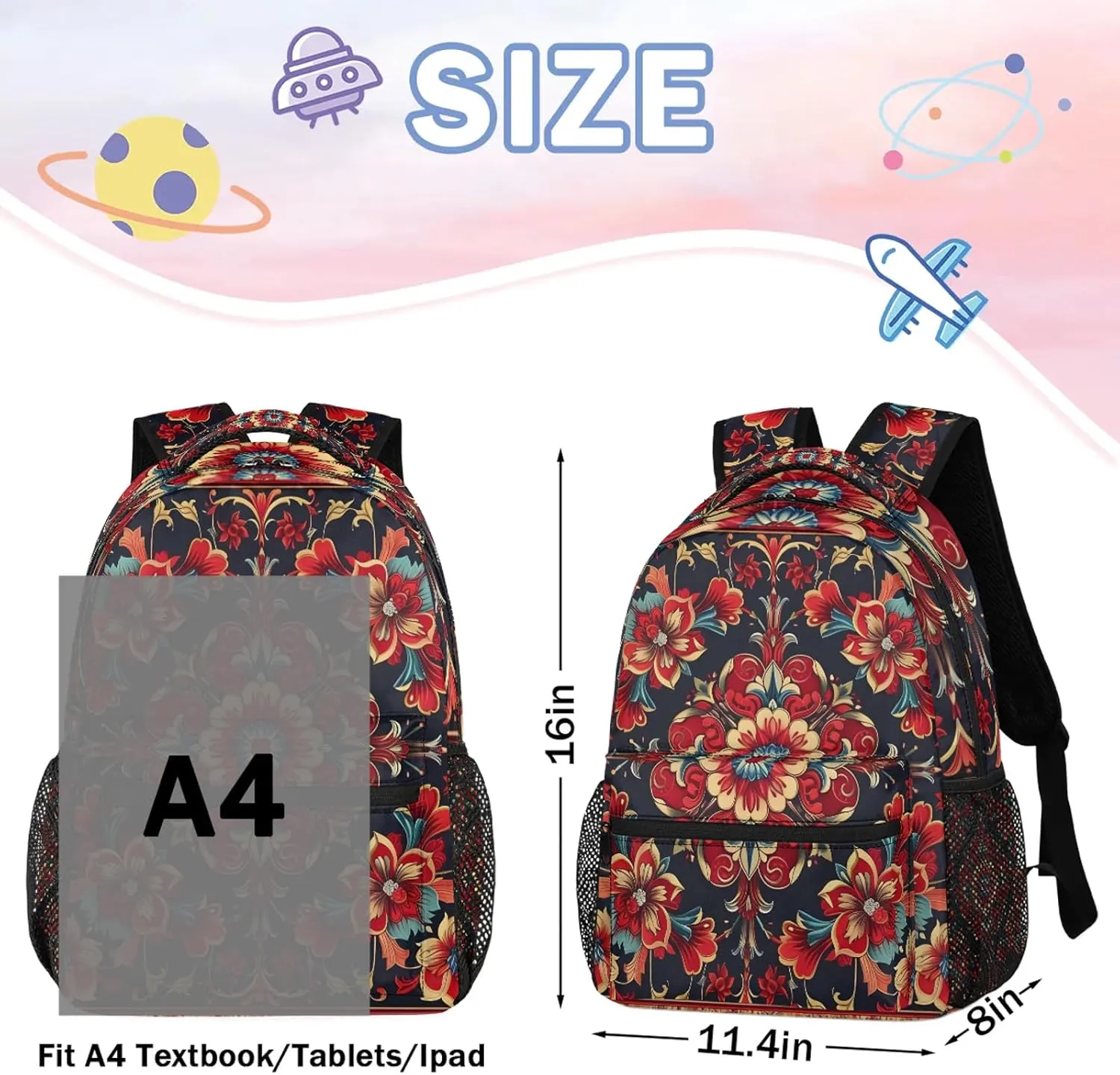 Backpack Auspicious Pattern Book Bags Laptop Backpacks Lightweight Multipurpose Daypack for Men Women Travel Hiking