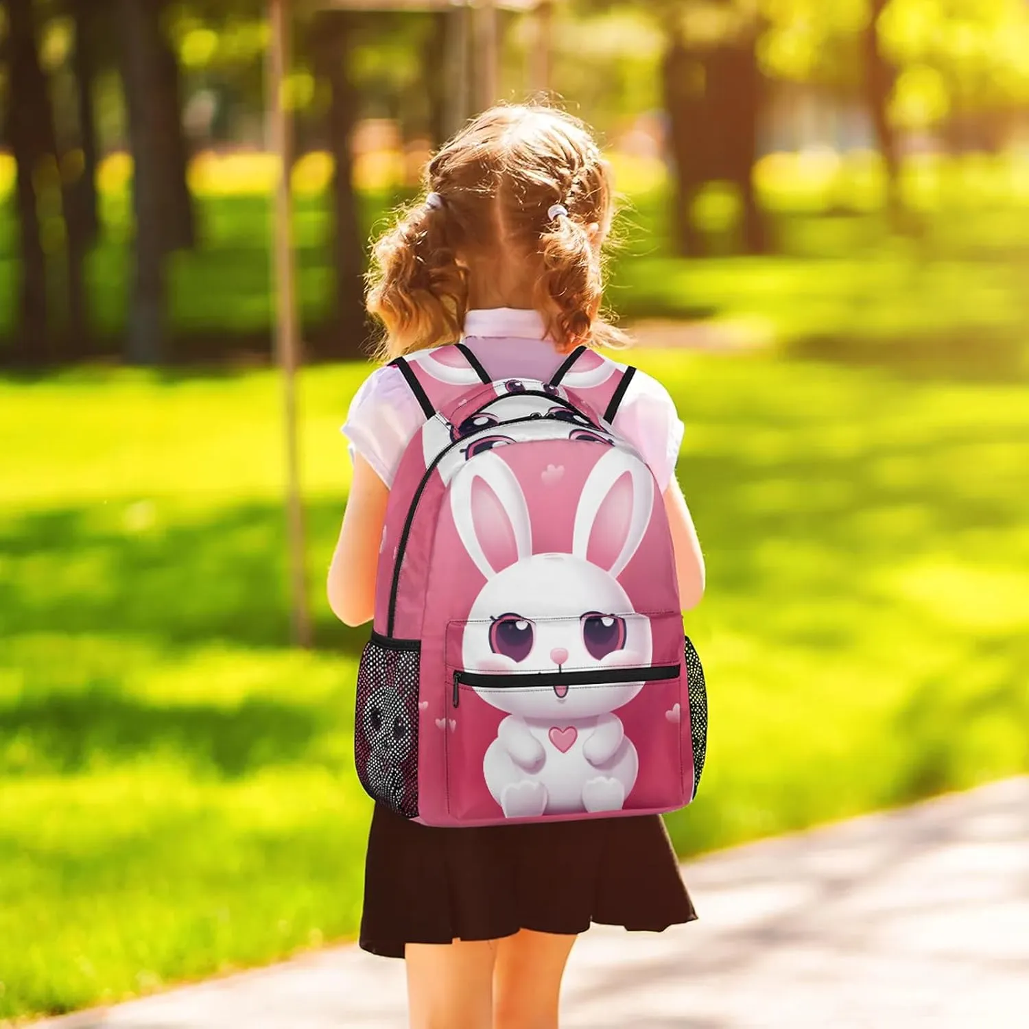 Backpack Big Eyes Bunny Book Bags Laptop Backpacks Lightweight Multipurpose Daypack for Men Women Travel Hiking