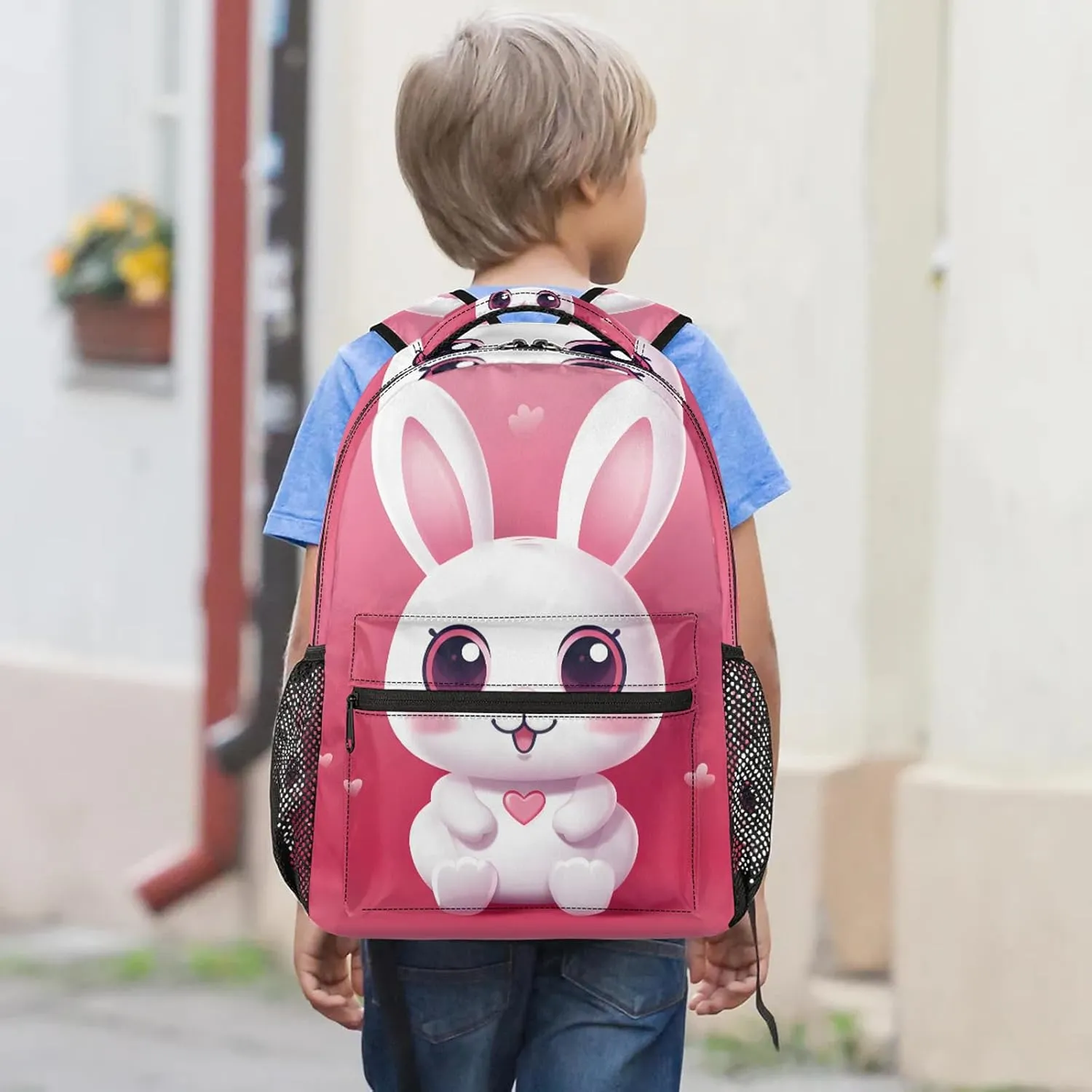 Backpack Big Eyes Bunny Book Bags Laptop Backpacks Lightweight Multipurpose Daypack for Men Women Travel Hiking