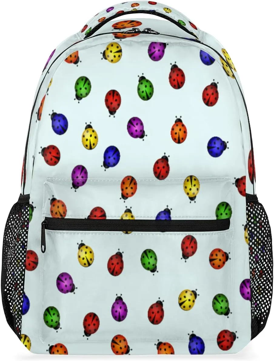 Backpack Colorful Coccinella Septempunctata Travel School Backpacks Casual Hiking College Daypack Sports Laptop Backpack for Women Men Girls Boys