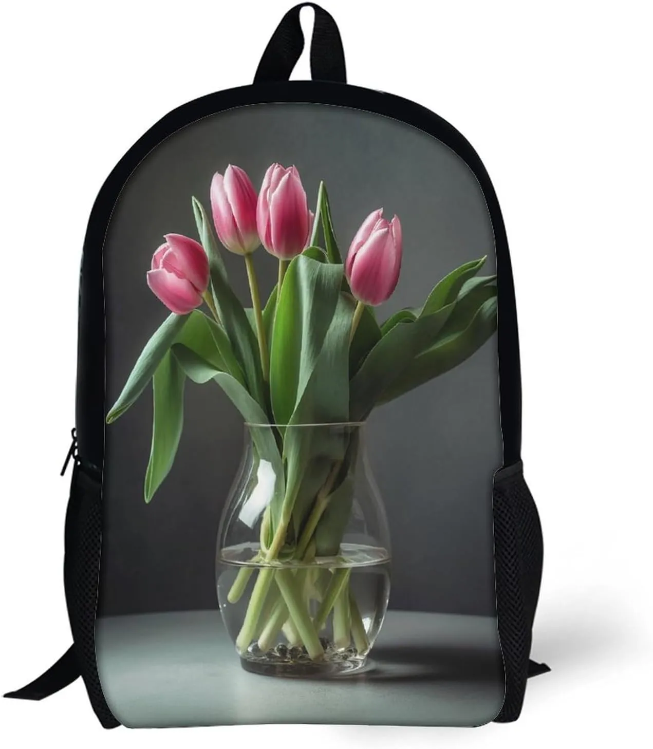 Backpack Flowers Grow in A Bottle 17 Inch Travel Backpack, Large Hiking Bag Sports Picnic Camping Backpack