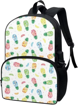 Backpack for Back to School Colourful Pineapple High School Backpacks for Girls Boys 17 Inch Laptop School Backpack Kindergarten Elementary Middle Schoolbag for Teens Students Travel Daypack