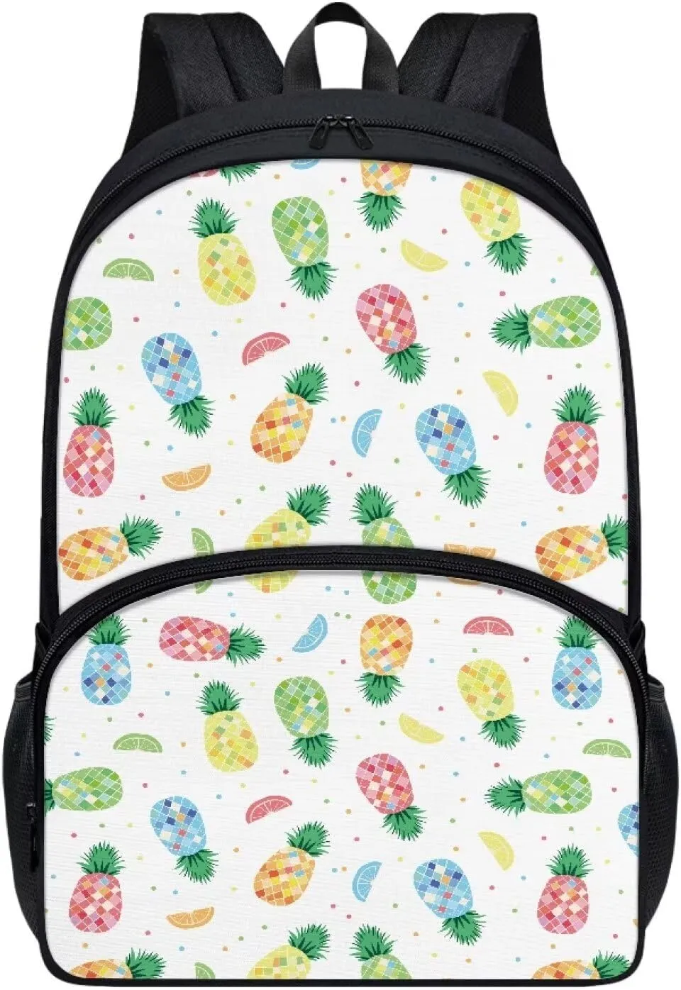 Backpack for Back to School Colourful Pineapple High School Backpacks for Girls Boys 17 Inch Laptop School Backpack Kindergarten Elementary Middle Schoolbag for Teens Students Travel Daypack