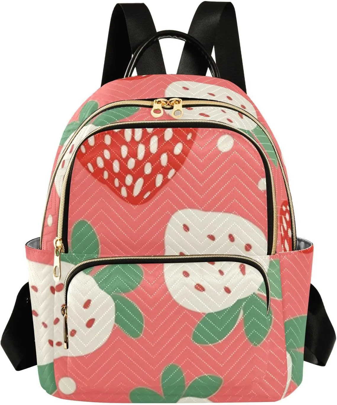 Backpack for Men and Women - Lightweight Laptop Backpack Casual Daypack for College Work Travel, Cute Strawberry (1), Medium, Small