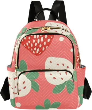 Backpack for Men and Women - Lightweight Laptop Backpack Casual Daypack for College Work Travel, Cute Strawberry (1), Medium, Small