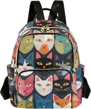 Backpack for Men and Women - Lightweight Laptop Backpack Casual Daypack for College Work Travel, Flower Cat (6), Medium