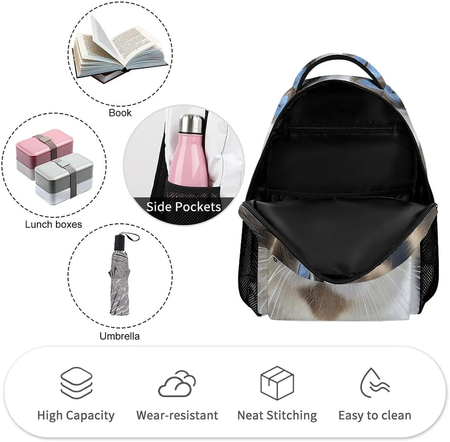 Backpack for Men Women Laptop Backpack A Tan Cat Casual Daypack Laptop Bag for Travel